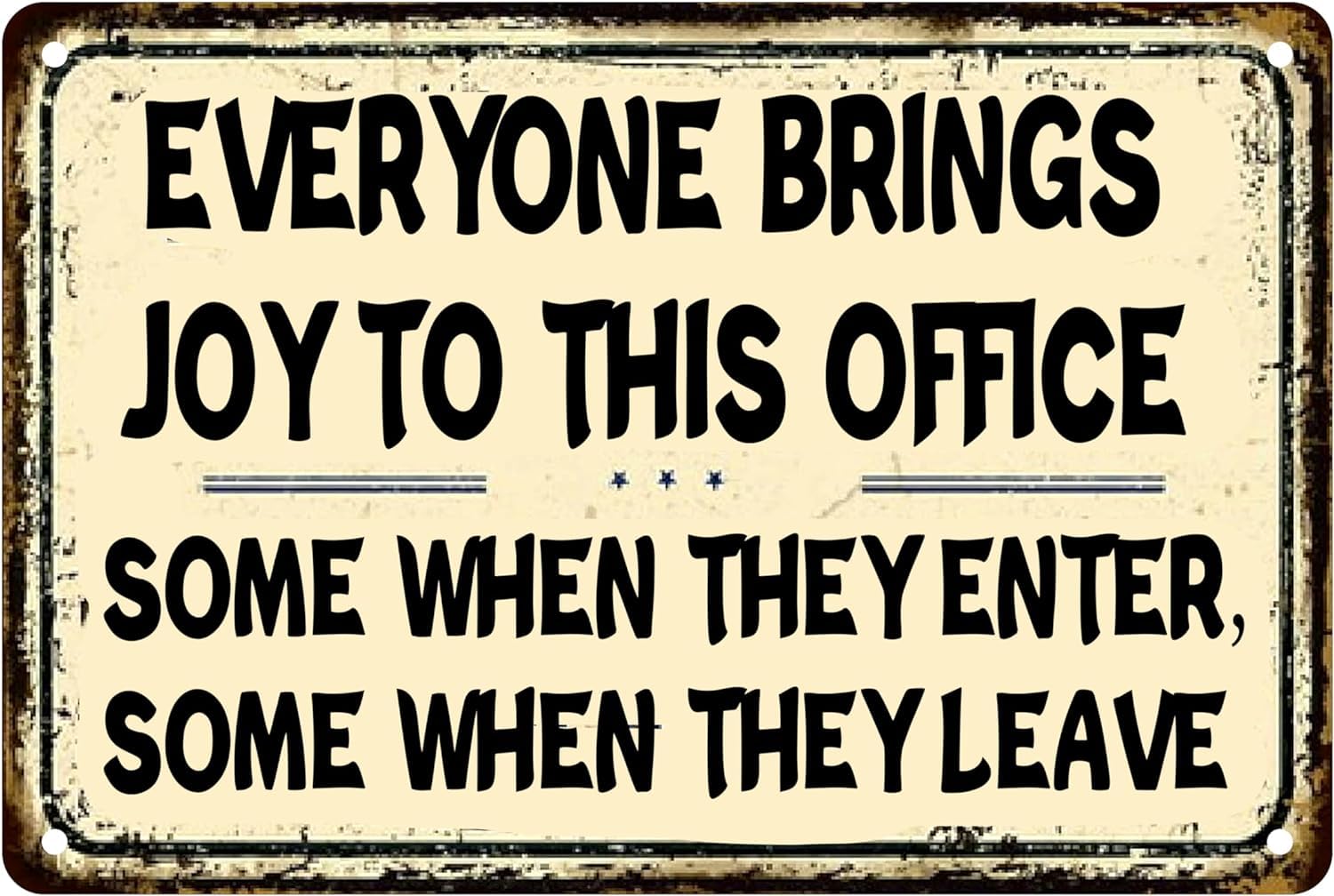 Anceky Everyone Brings Joy to this Office - Retro Funny Office Tin Sign Metal Poster Vintage Wall Décor, Humor Art Decor Cute Decorations s for Home Bar Farm Room Garden Plaque 12x16 inch