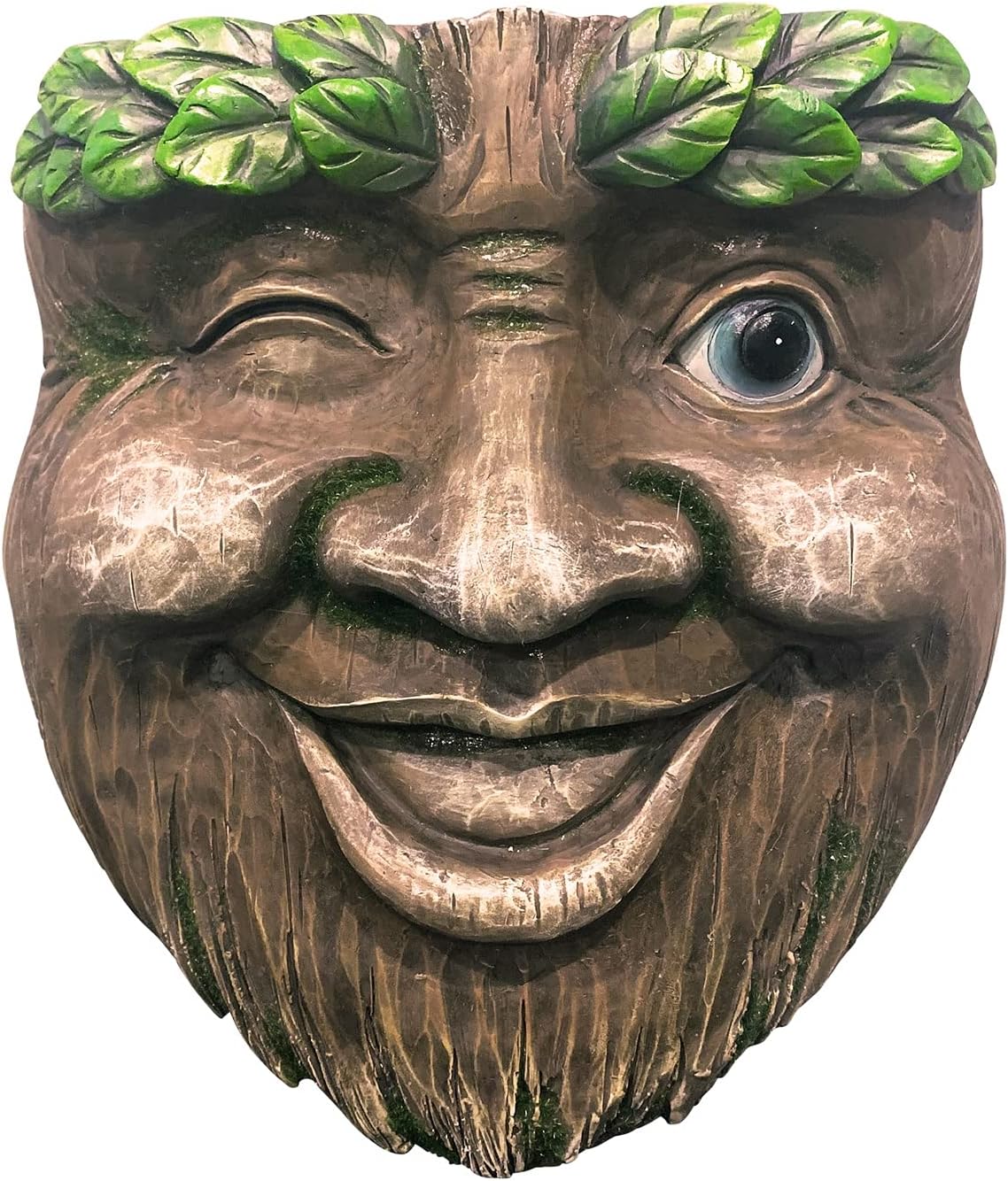 Red Carpet Studios Sculpted Resin Tree Face Planter, Wink, 9 x 10-Inch