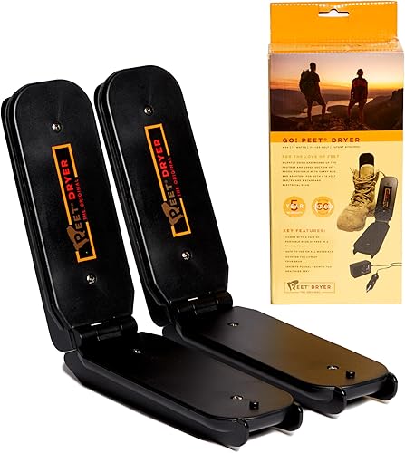 PEET GO Secador eléctrico portátil de 2 zapatas con adaptador de corriente para vehículos