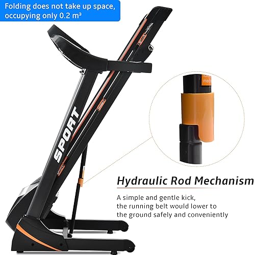 Miniatura 7 de Caminadora eléctrica plegable de 3.5 caballos de fuerza, equipo de fitness para el hogar con pantalla LCD para correr máquina de ejercicio