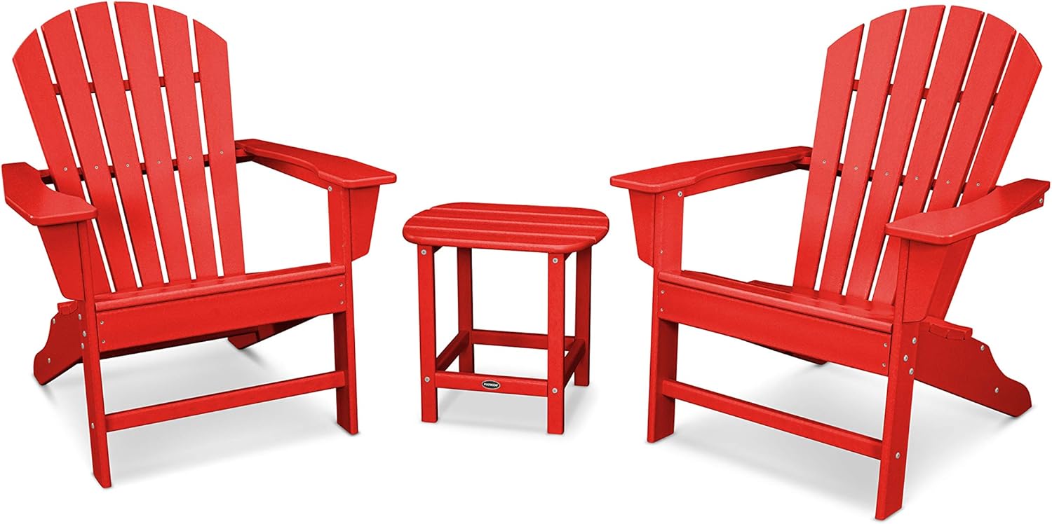 POLYWOOD South Beach 3-Piece Adirondack Chair Set with Side Table