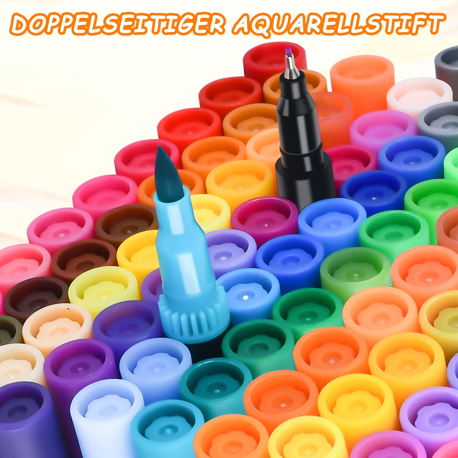 swihorab Lot de 120 feutres à double pinceau, double pinceau, pointe fine et pointe pinceau pour adultes, pour coloriage, livres de coloriage, manga
