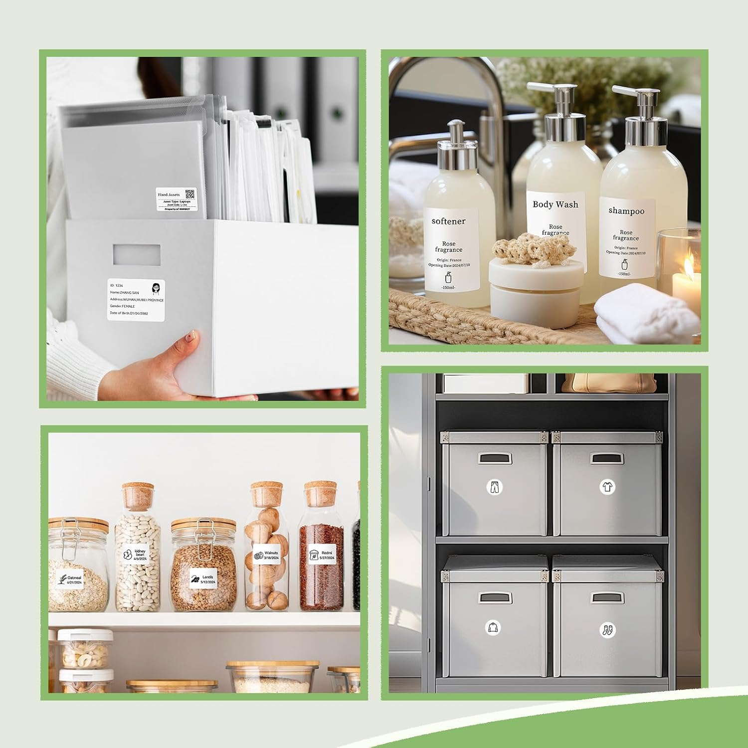 NIIMBOT 3 Rolls Set Label for B1/B21/B3S Label Printer, 1.97'' x 1.18'' (50x30mm),Waterproof Labels for Mason Jar/Barcode/Logo/QR Code (White)