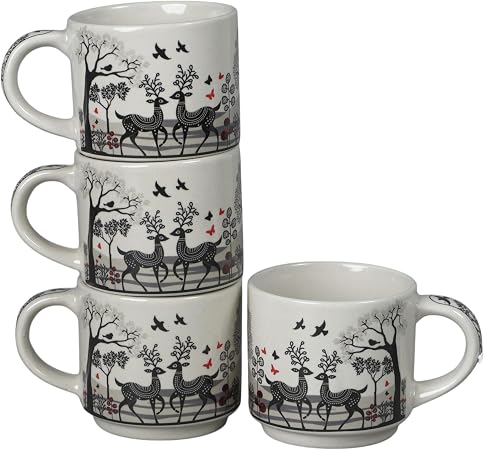 Servo Best Handmade Ceramic Coffee Mugs Set Of 4, 8