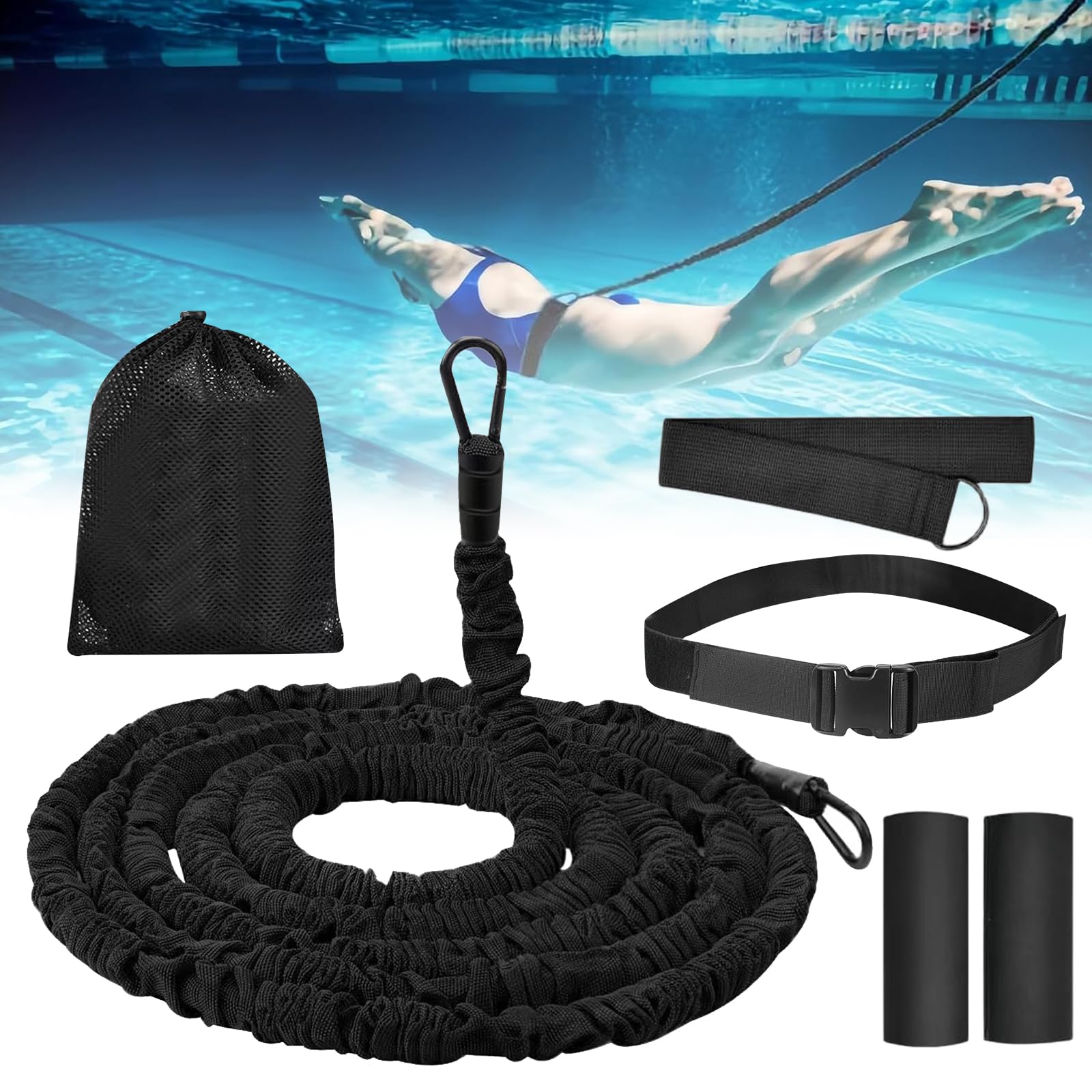 Cintura da nuoto per piscina, 4 – 10 m, regolabile, per piscina, per adulti