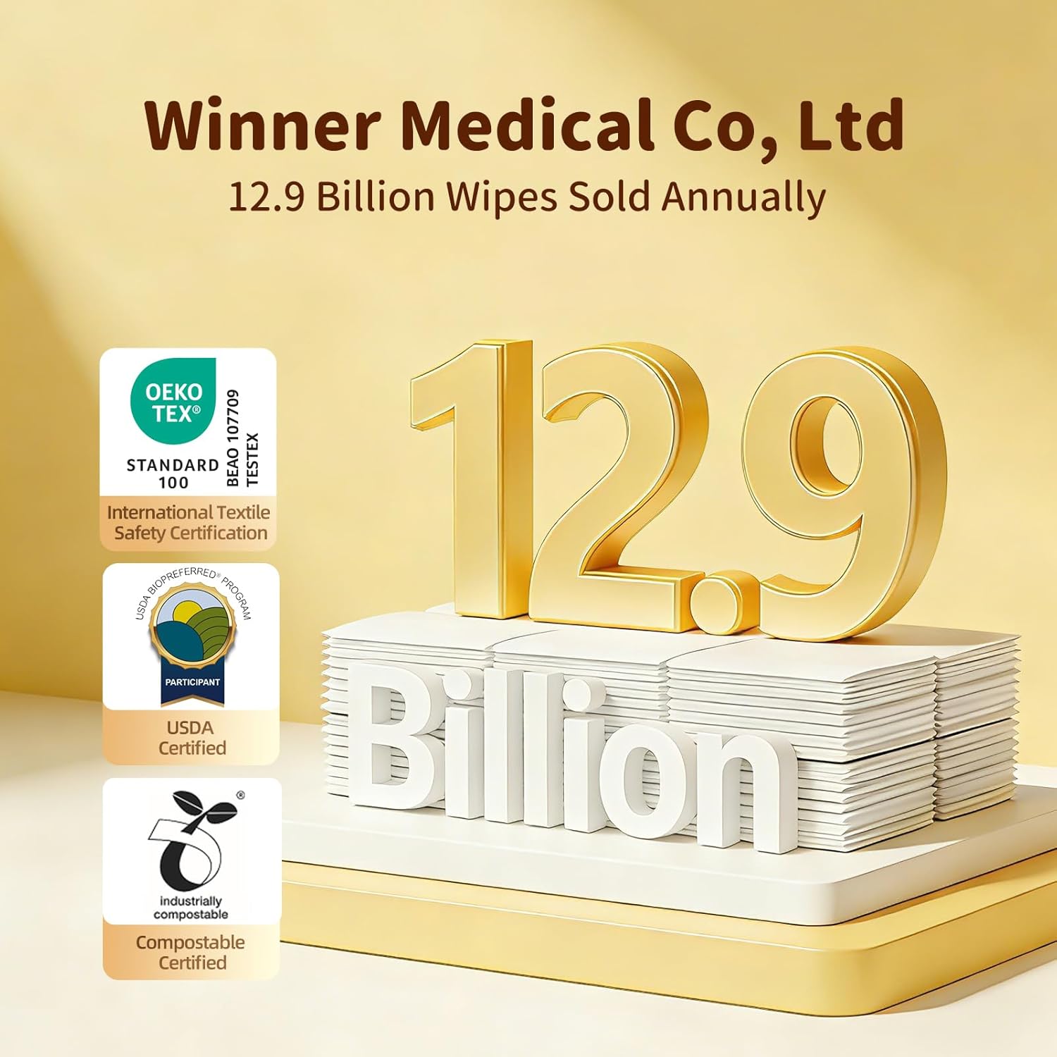 Winner 100% Cotton Dry Wipes, USDA Certified Baby Wipes, Soft & Gentle, Hypoallergenic & Unscented for Baby Sensitive Skin, Use Wet/Dry for Diaper Changes, Meals & Cleanup, Pack of 6, 600 pcs - Image 7