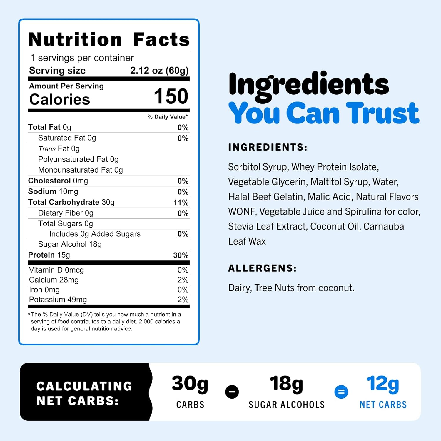 Yumtein Protein Gummy Bears - 15g Whey Protein, 0g Sugar, 0g Fat - Sugar Free Keto Candy Alternative - Halal Beef Gelatin - Natural Colors - 150 Cal (12-Pack, Watermelon)