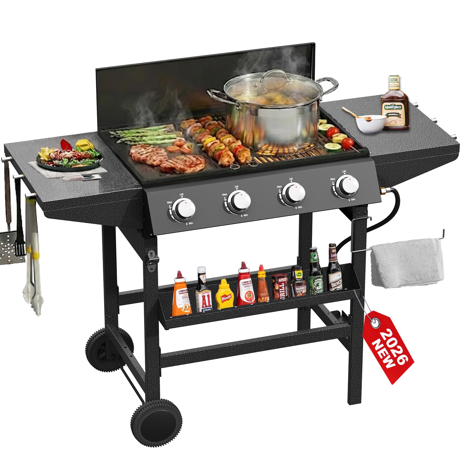 GREEN PARTY 3 in 1 Propane Griddle Grill Stove Combo