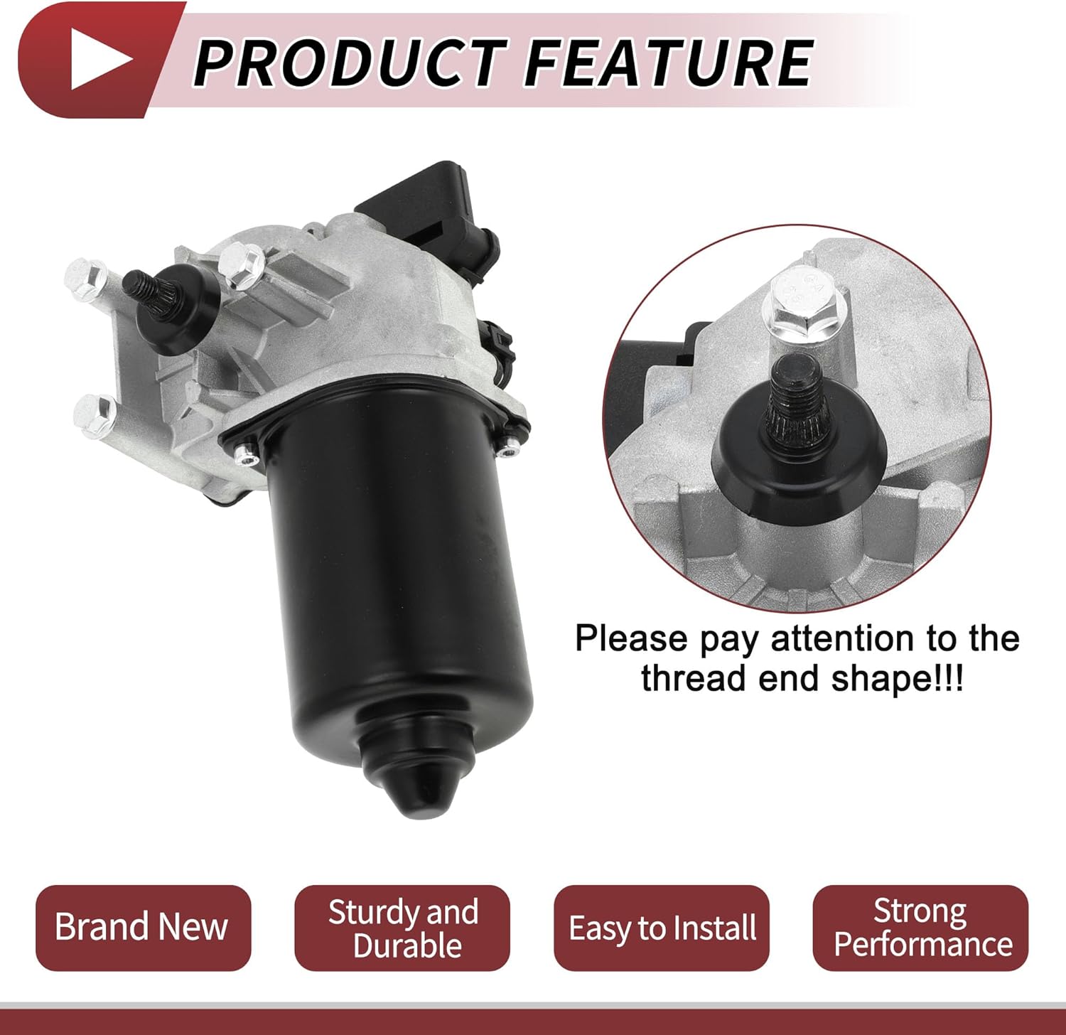 Windshield Wiper Motor for Hyundai Elantra 2009-2012 for Hyundai Santa Fe 2013-2018 Front Windscreen Wiper Motor Replacement No.981101H000 5 Pin
