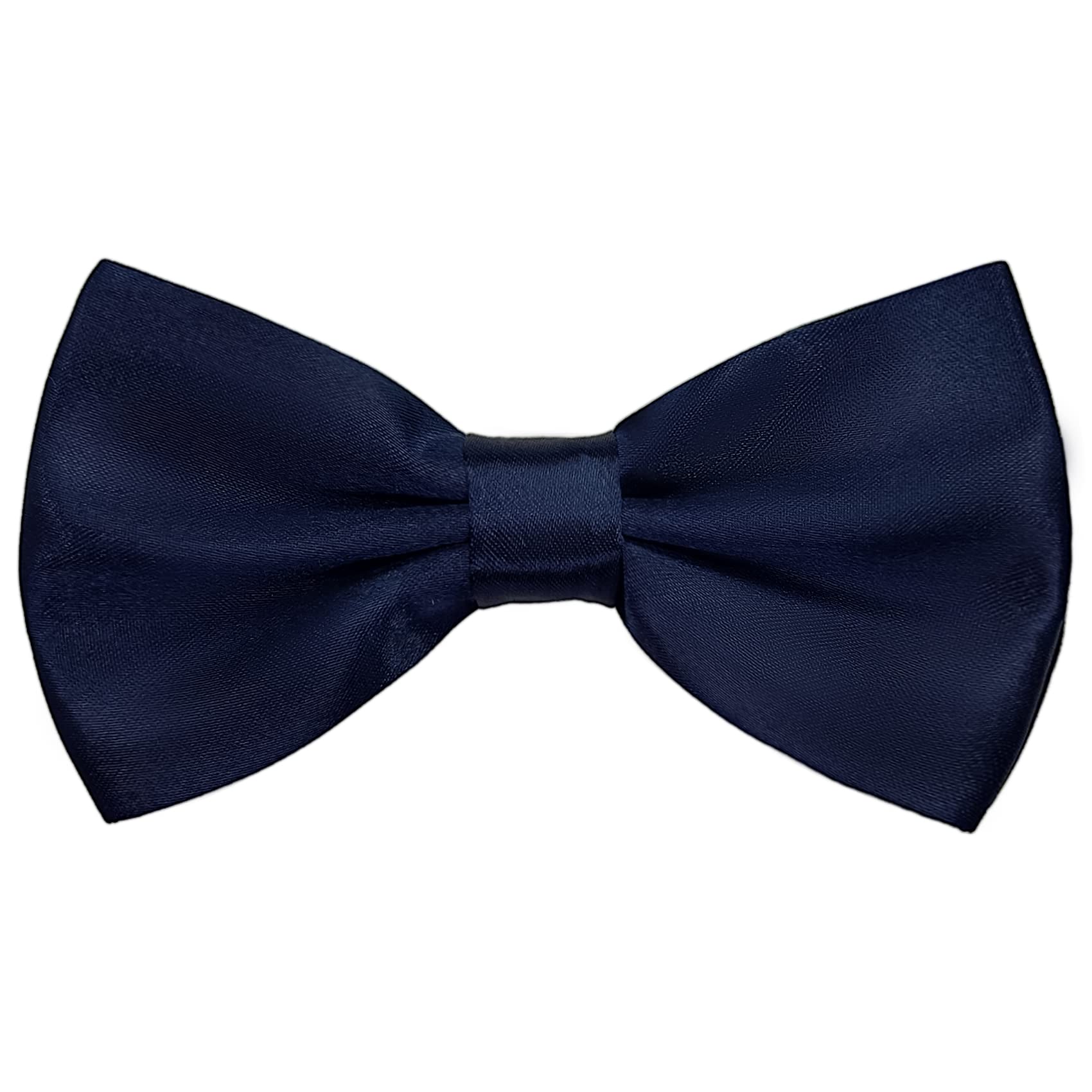 AUSUAYA Men Pre-Tied Silk Formal Tuxedo Bow Tie, Teen Boy Classic Tux Bowtie For Wedding Valentine Party Large Necktie GBMBT3 (Navy)