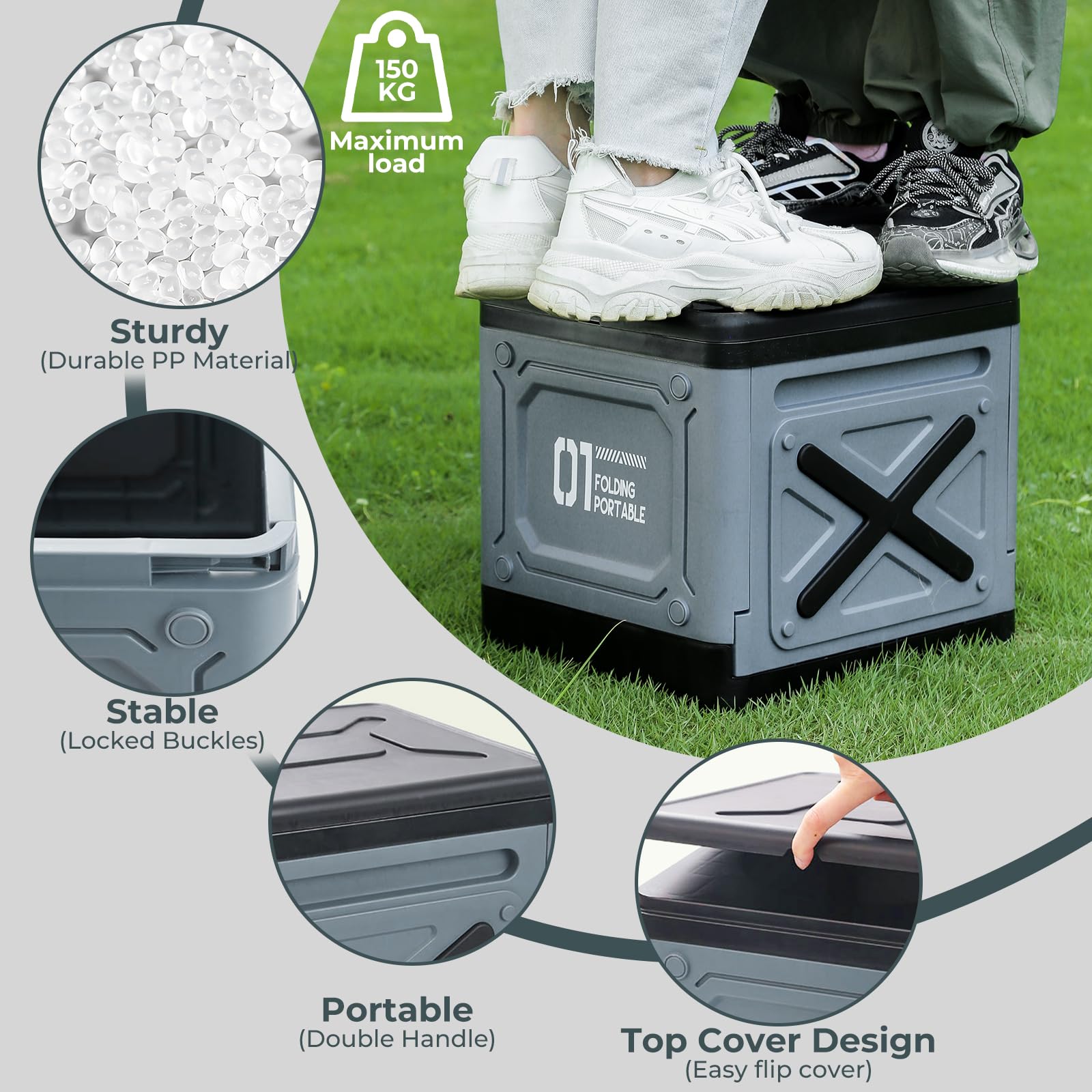 WC Portatile,Water Portatile Adulti,Toilette Portatile Campeggio Pieghevole,WC Portatile Adulti Max 150 kg,Gabinetto Portatile Adulti per Campeggio,Auto,Viaggi (Blu)