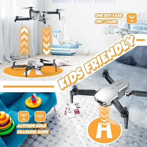 Miniatura 2 de NEHEME NH525 Drone con cámara HD 1080P para niños, mini juguetes voladores plegables, regalos de Navidad para niños y niñas, drones RC FPV
