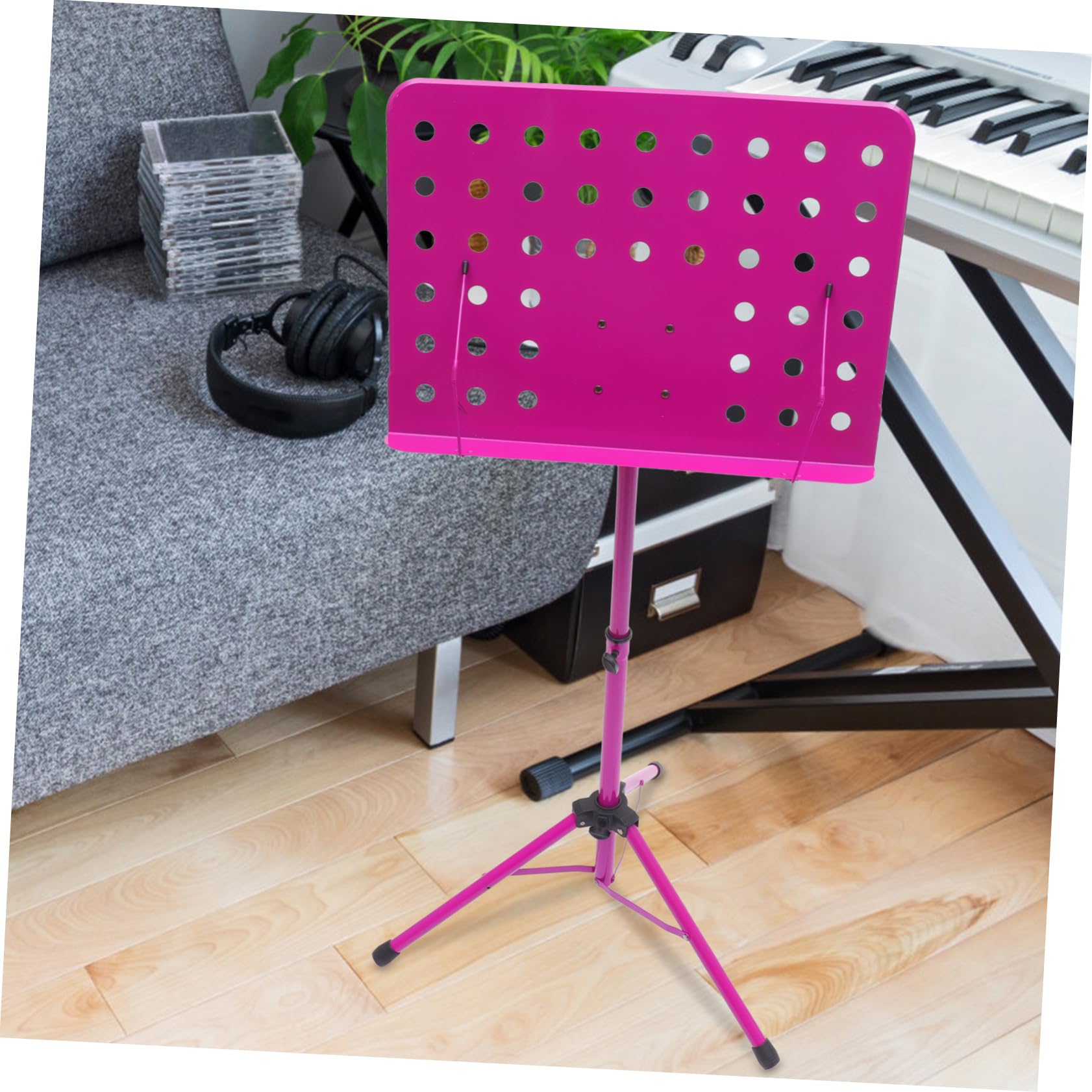 ibasenice Support De Partitions Pliable Aluminium Et Avec De Transport Couleur Aléatoire Pour Musiciens De Guitare Violon Et Saxophone