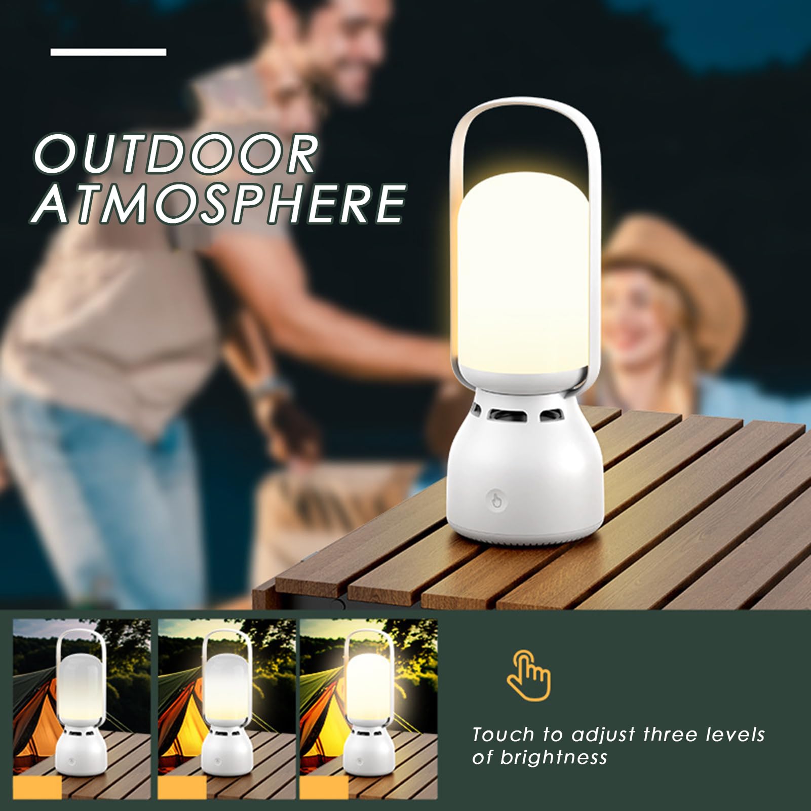 Lanterna da campeggio con altoparlante impermeabile 1800mah batteria
