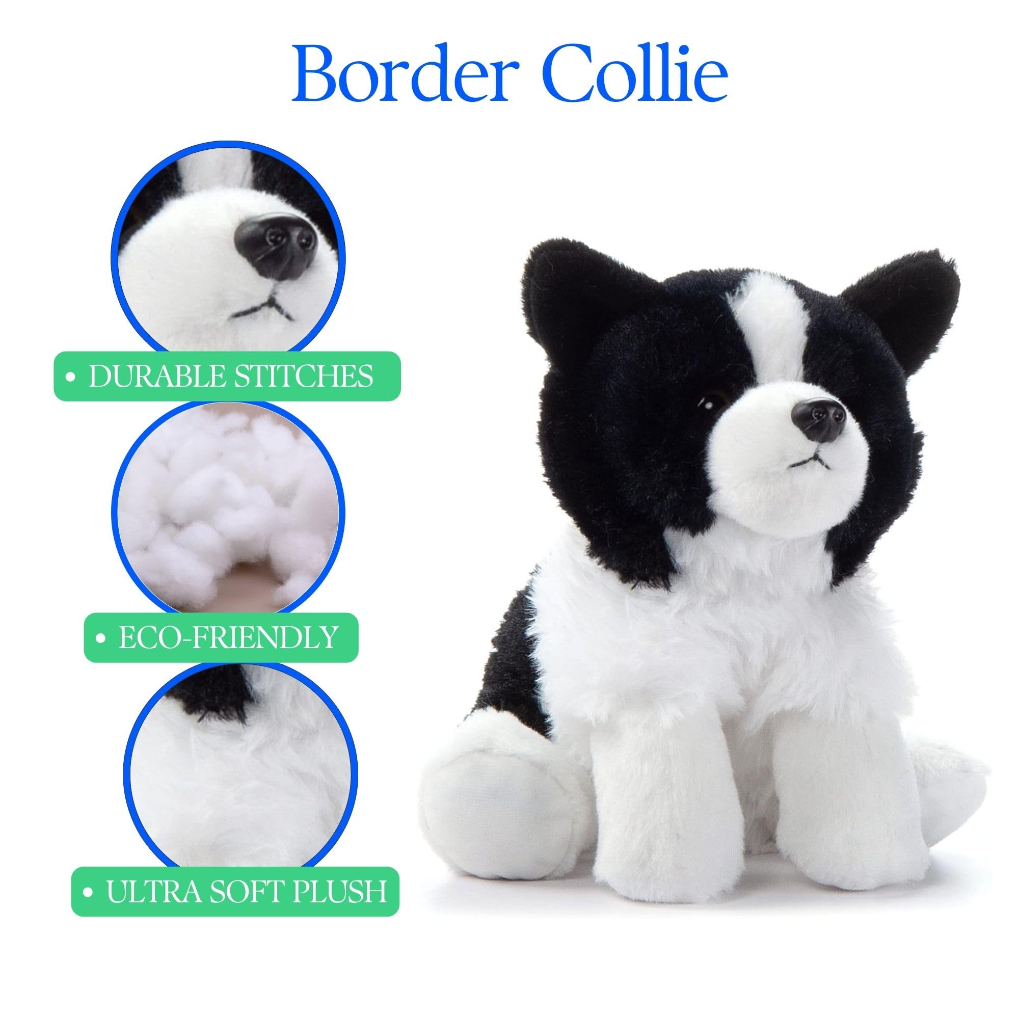 Amazon.com: The Petting Zoo Border Collie Dog Stuffed Animal