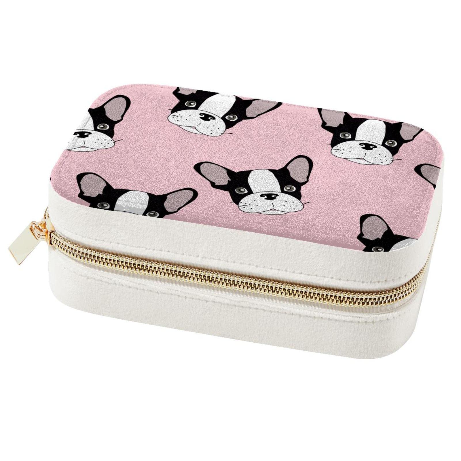 Boîte à bijoux bouledogue portable, cadeau demoiselle d'honneur