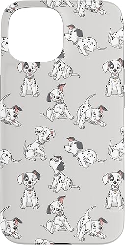 Miniatura 10 de iPhone 14 Pro Max Disney Classic 101 Dálmatas Cachorros Funda Gris Suave