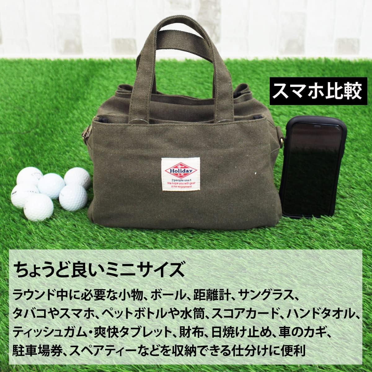 Mini Bag, Mini Tote Bag, Golf, Cart Bag, Round Bag, Men's, 2-Way, Women's, Canvas, Accessories, Luggage, Outdoor
