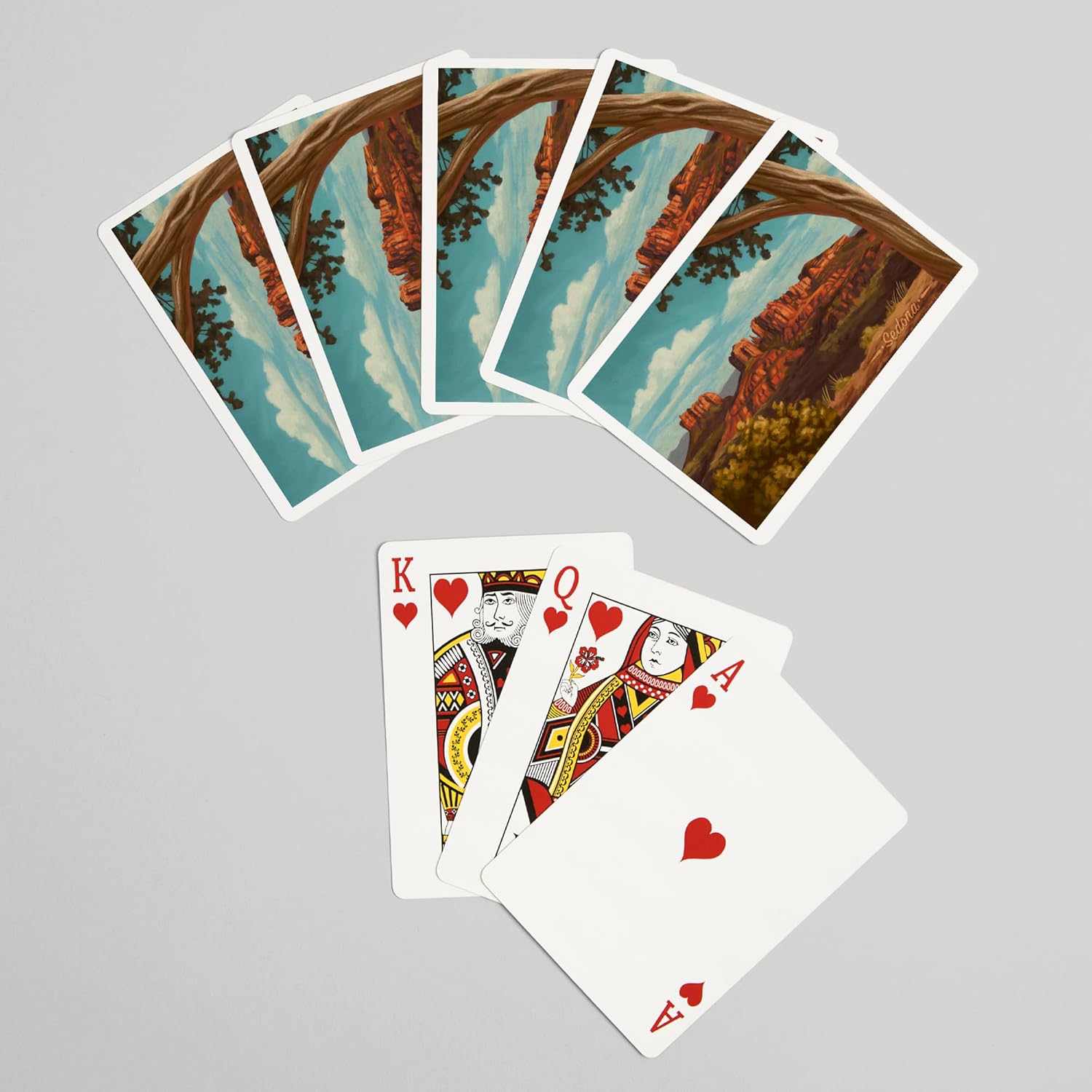 Lantern Press Sedona, Arizona, Oil Painting, Canyon with Clouds, 52 Playing Cards for Adults, Poker Size Card Deck