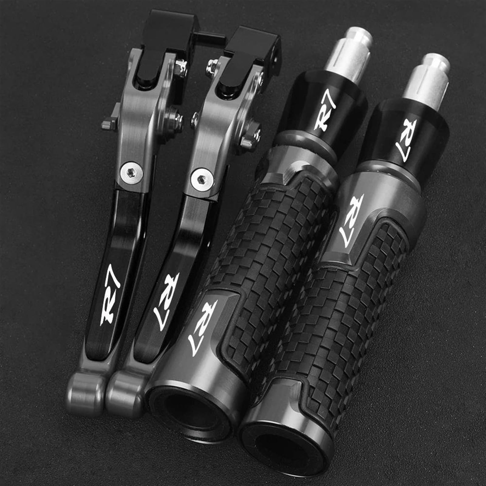 Palancas de embrague Yamaha YZF R7 para rutas y circuito manetas CNC ajustables gris