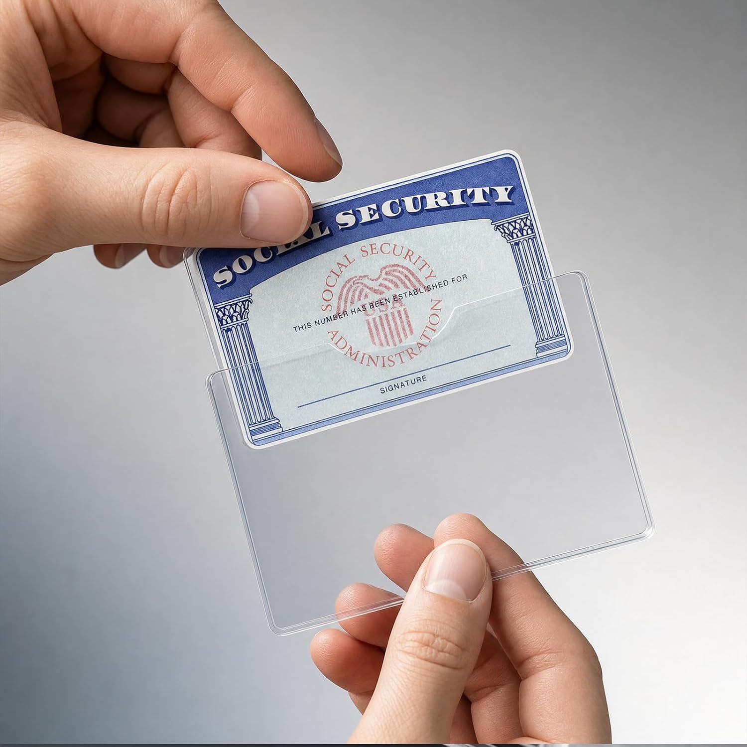 10 Pack Social Security Card Protector Sleeves, Clear PVC ID Card Holders - Waterproof for Medicare Credit Driver's License