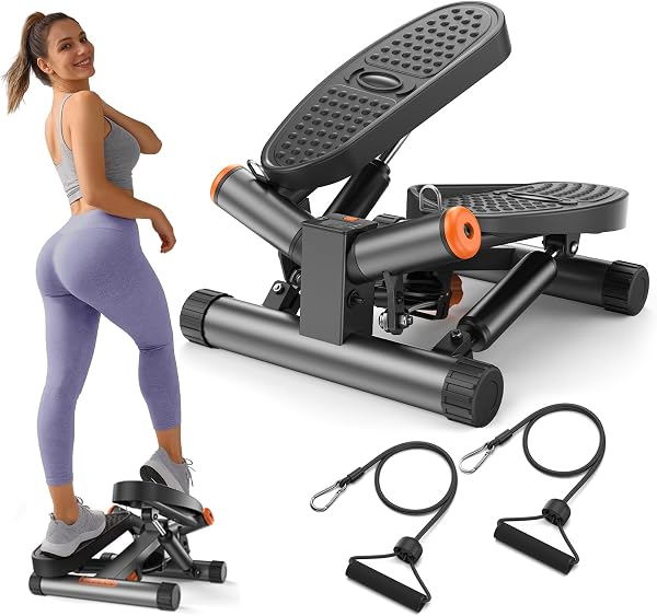 Niceday Steppers for Exercise, Stair Stepper with Resistance Bands, Mini Stepper with 300LBS Loading Capacity, Hydraulic