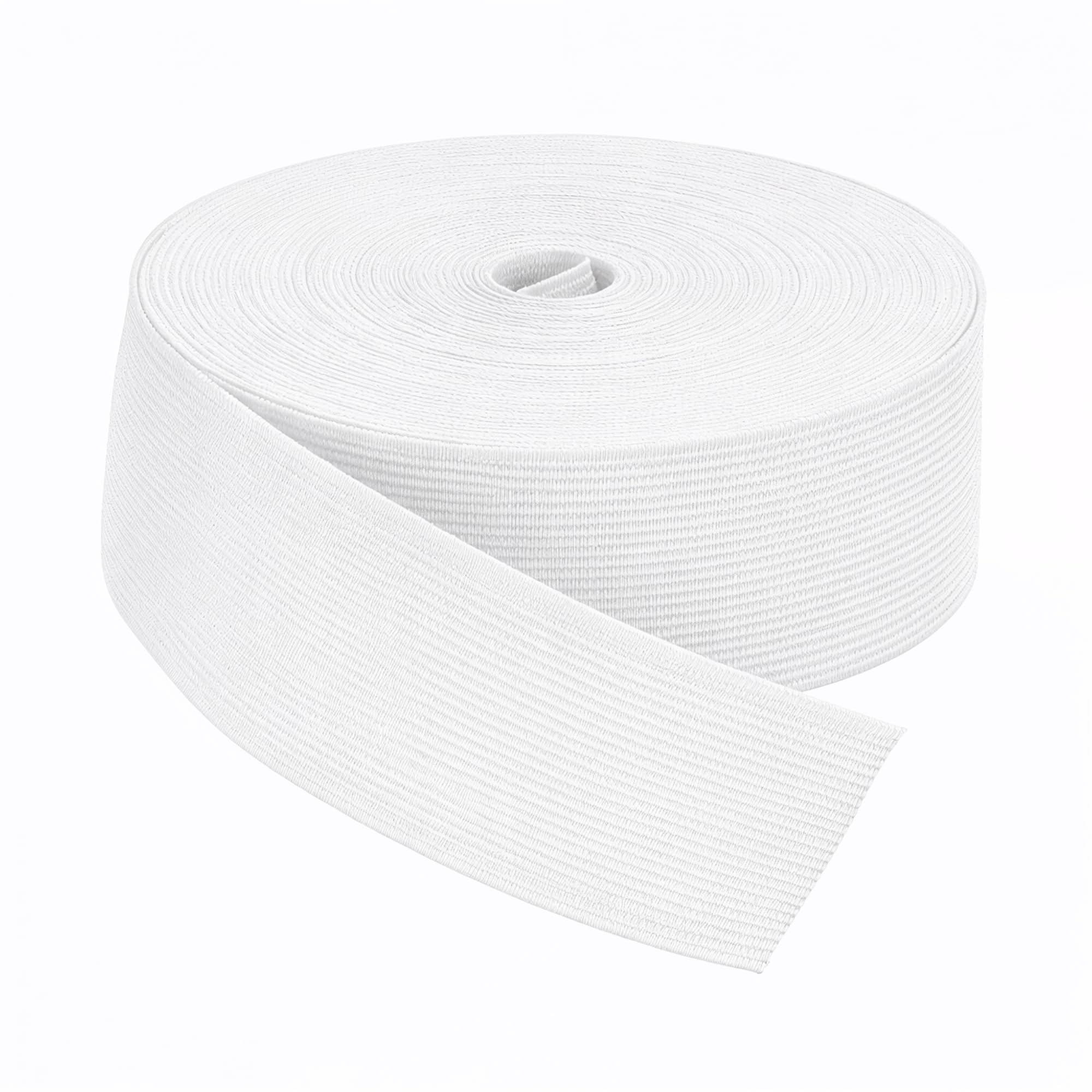 WedDecor 32mm Wide Flat Elastic Band Waistband Cord, Black - 2 Metres