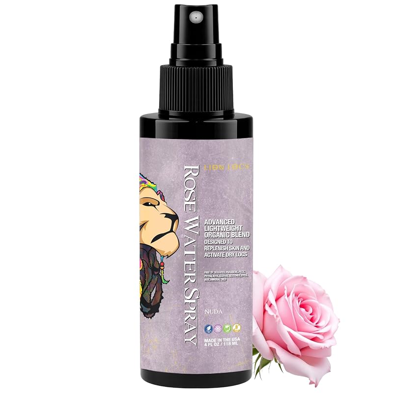 Lion Locs Spray de Água de Rosas para Locs e Pele, 120 mL