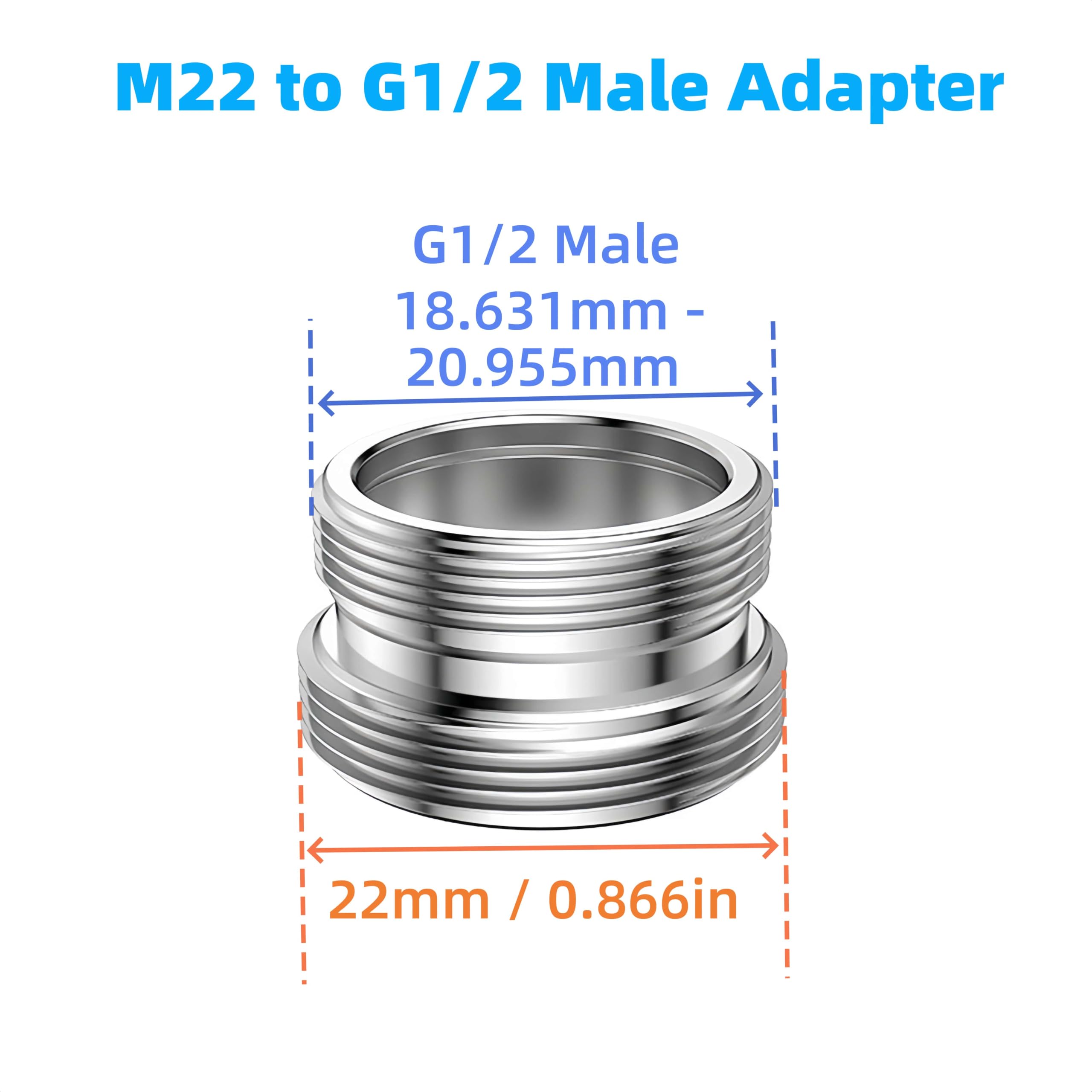 Deviatore Doccia 3 Vie G1/2, Valvola Deviatore Doccia 3 vie M22-M24, M22-G1/2, Valvola di Deviazione per Lavandino, Cucina o Bagno, Grigio(Rubinetto non incluso)