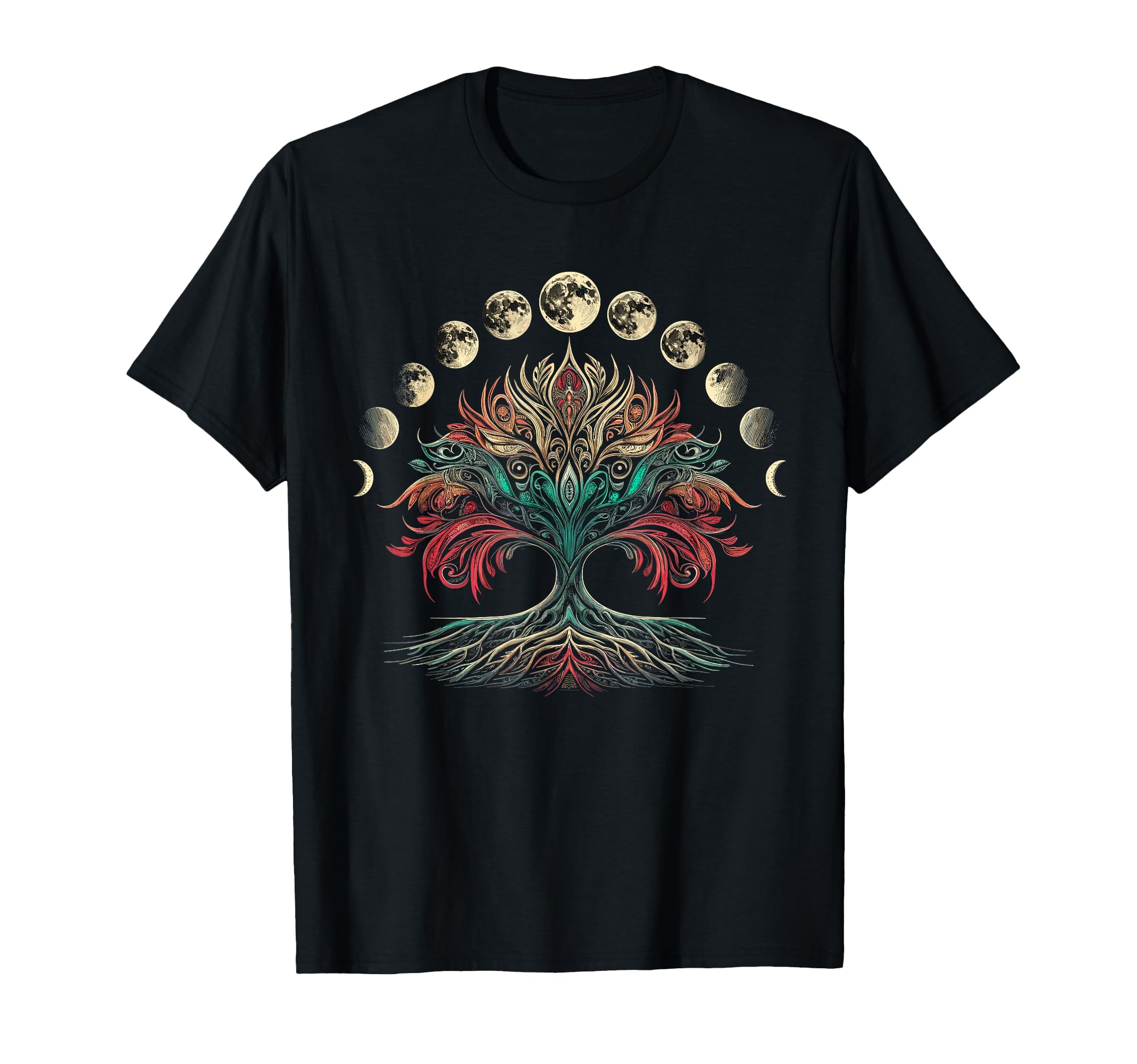  Retro 60's and 70's Vibe Spiritual Positivity Symbol Phases of the Moon Tree T-Shirt
| Phases of the Moon Spiritual