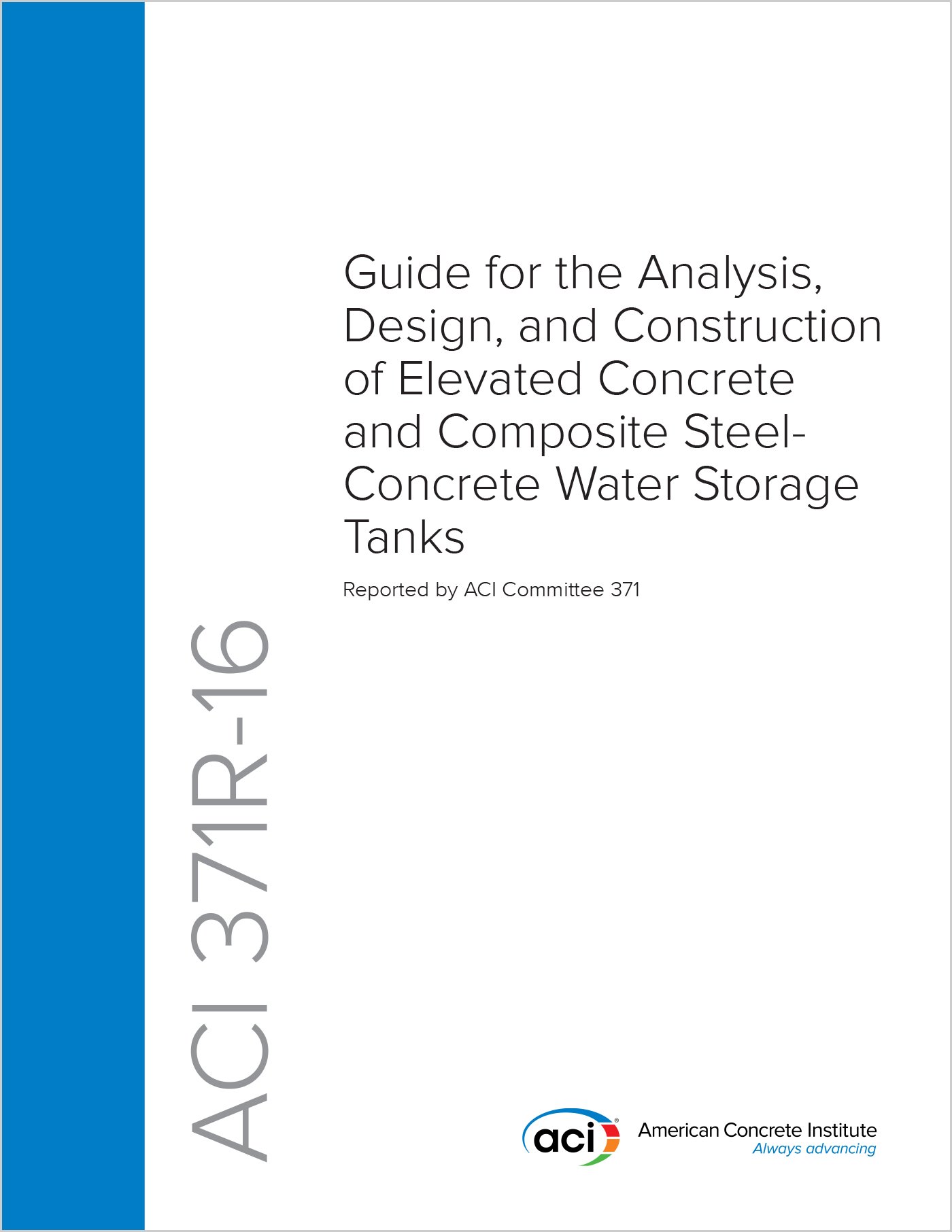 Guide ACI 371R-16 Analysis Design Construction Elevated Water Storage Tanks