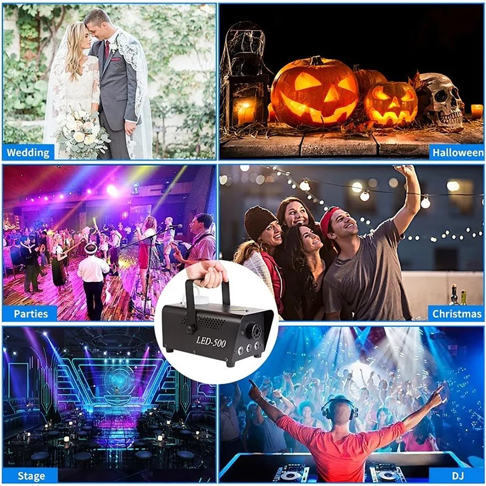 Macchina della Nebbia, Macchina del Fumo Automatica dello Spruzzo con 13 Effetti di Luce Colorati A LED, Telecomando Wireless per Halloween, Natale, Matrimonio, Festa, Uso Interno,18led