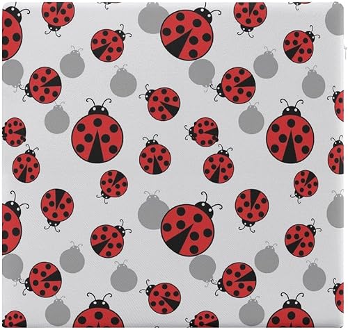SWEET TANG Cojín de asiento de espuma viscoelástica con diseño de mariquitas de dibujos animados lindo con cubierta de poliéster, para niños,