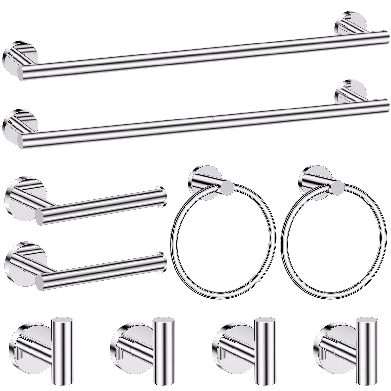 Photo 1 of soaez Chrome Bathroom Hardware Set, 10 Pieces