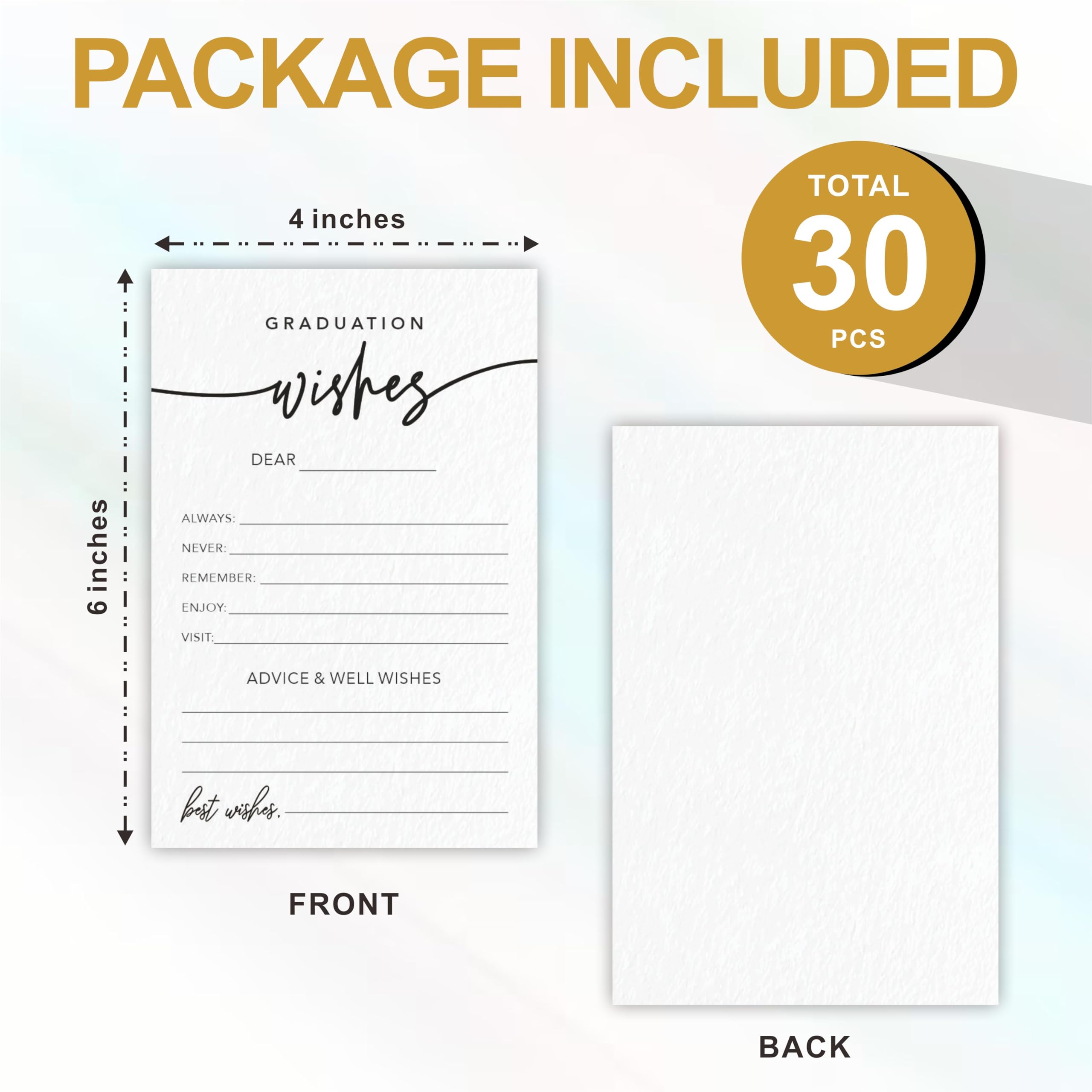 30 Minimalist Graduation Wishes Cards - 4X6