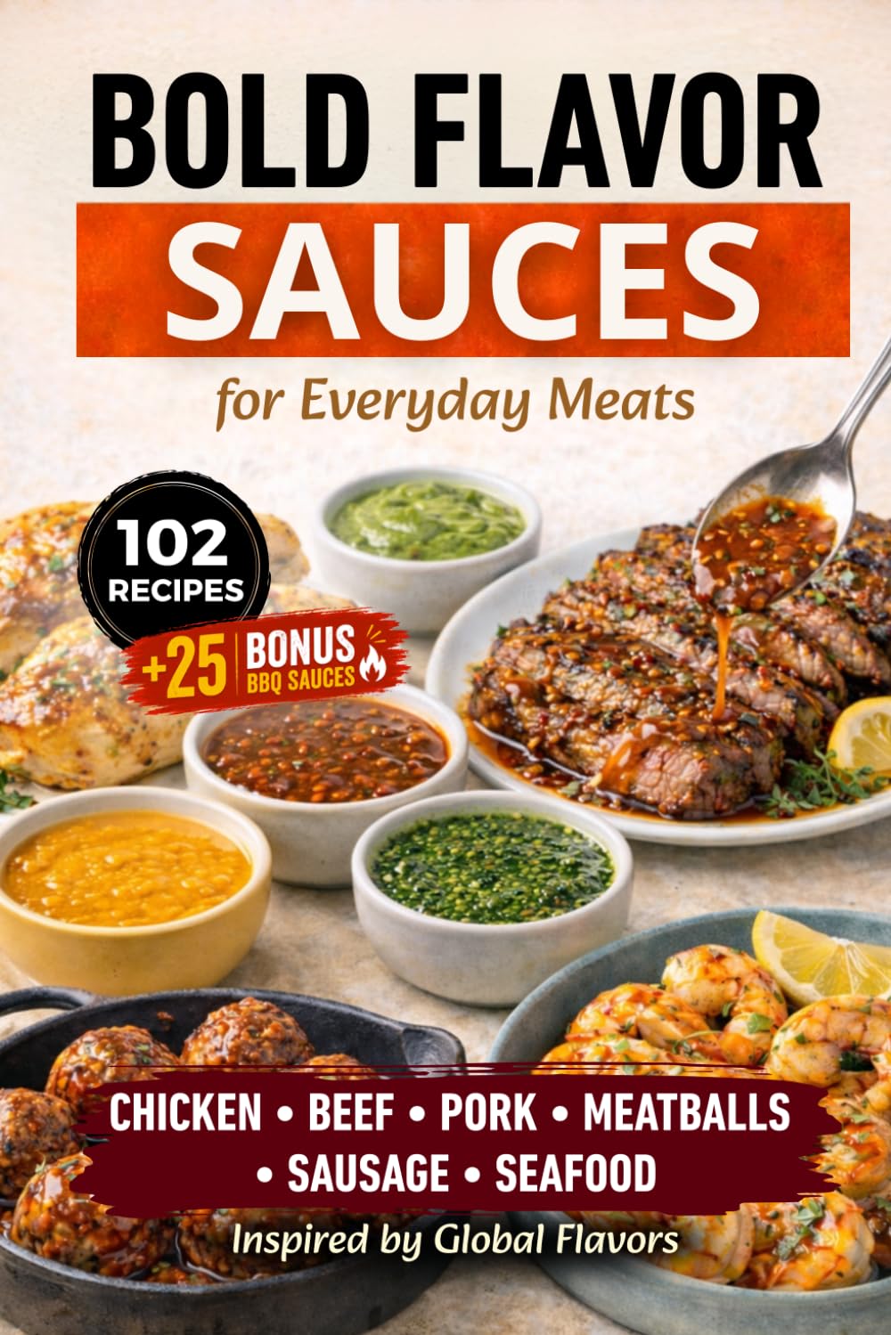 Bold Sauces for Everyday Meats: 102 Easy Sauce Recipes for Chicken, Beef, Pork, Seafood, Meatballs & Sausage