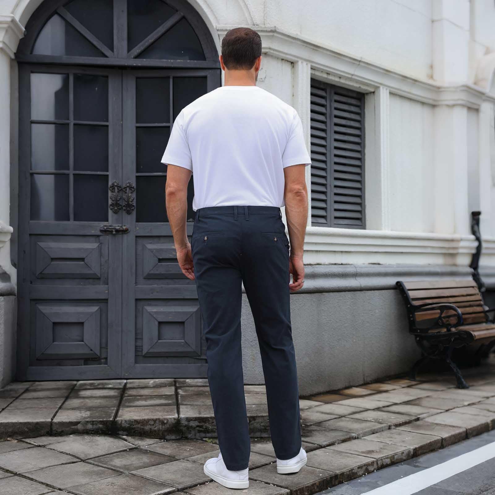 FizzPop Chino Hose Herren Freizeithose Regular Fit Stoffhose Golf Business