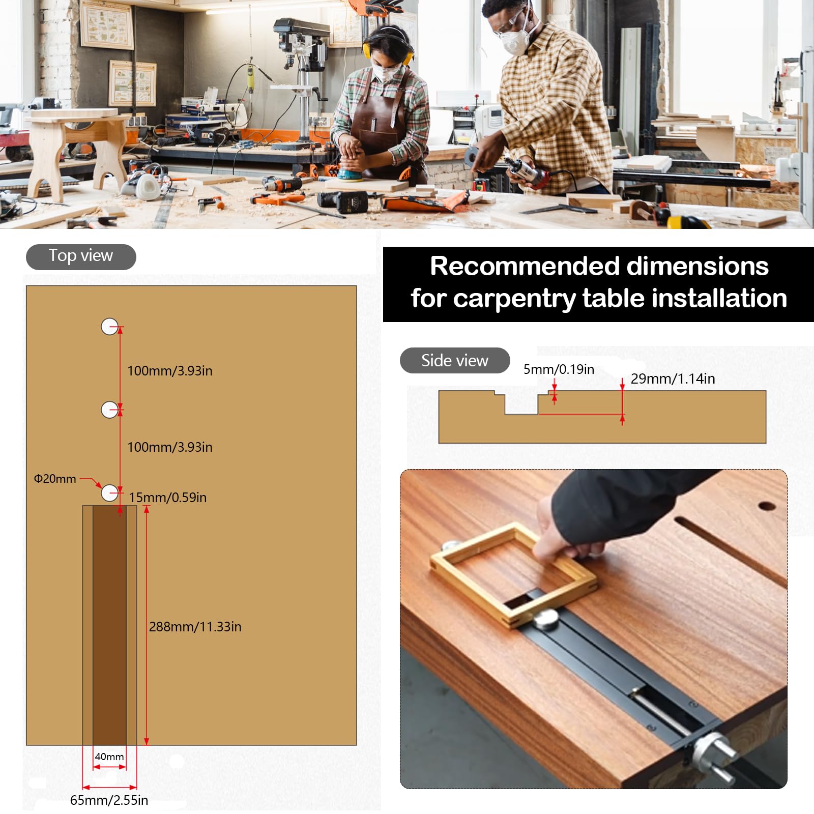 Tischklemme für Holzbearbeitungstische, Einstellbare Horizontale T-Nut-Klemme Schnellspann Schraubstock, Tischklemme für Werkbänke und Heimwerkerprojekte