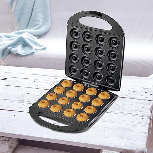 Miniatura 3 de PochY Mini máquina para hacer panqueques, electrodomésticos de cocina, 16 agujeros, calefacción de doble cara, mini máquina para hacer donas para