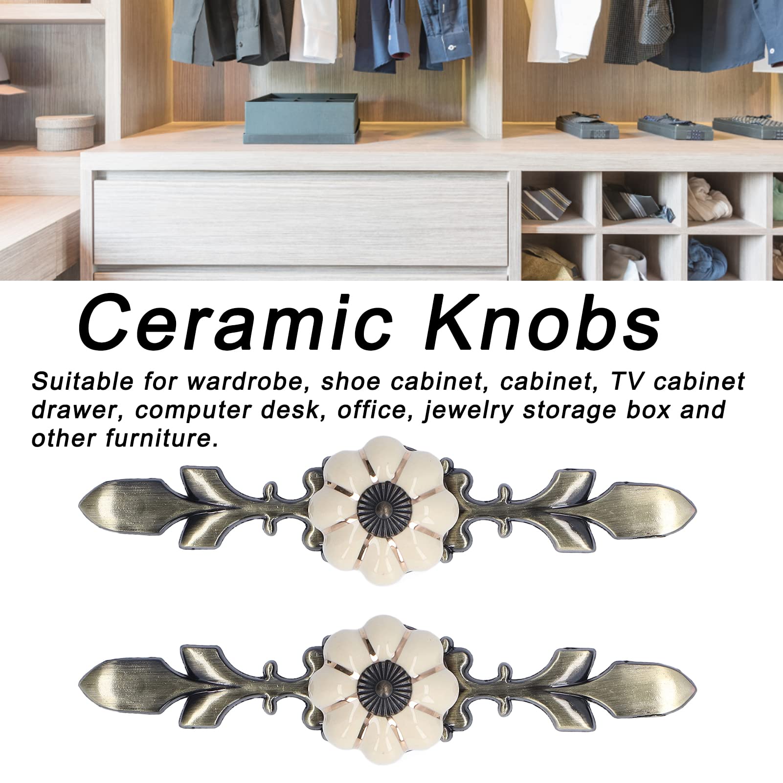 QANYEGN Hand Painted Pumpkin Drawer Knobs, Zinc Alloy Cabinet Knobs Handle Back Plate - Image 3