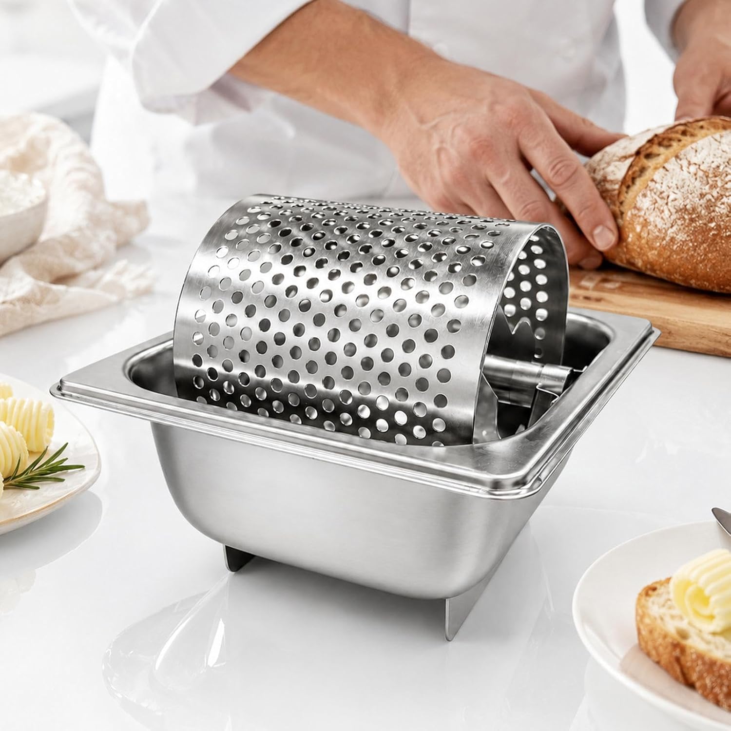 Butter Roller, Stainless Steel - Drip-Proof, Dishwasher Safe, Spreader, Kit