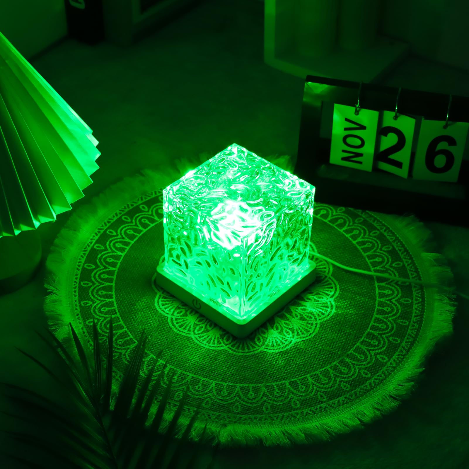 Proyector de ondas oceánicas, lámpara de agua de cubo de 16 colores, iluminación ambiental romántica holográfica 3D para habitación de niños, luz nocturna aurora, regalos de cumpleaños y 5