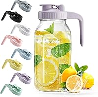 Vista 28 de Jarra de vidrio de 32 onzas con tapa y boquilla de vertido en forma de V, jarra de leche materna de 1 cuarto de galón, doble a prueba de fugas