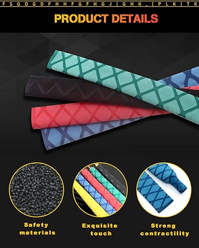 Miniatura 4 de GLL Tubo termorretráctil, largo 3.2 pies, tamaño grande 0.591-1.969 in, aislamiento antideslizante impermeable