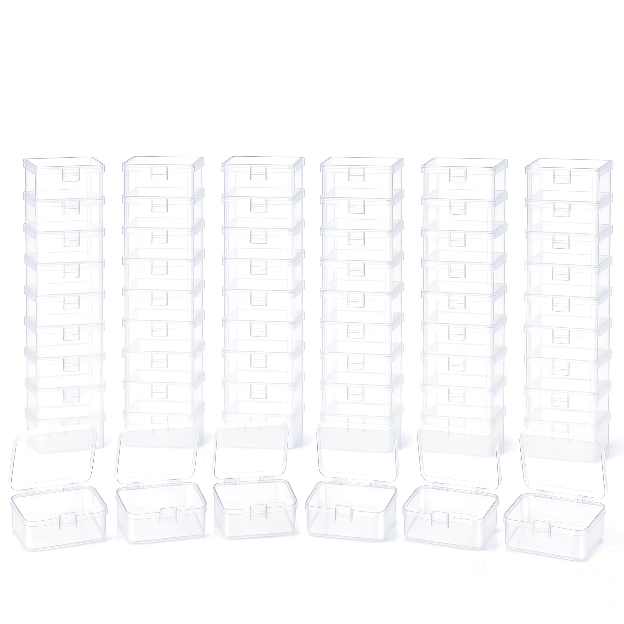 LJY Clear Micro Storage Boxes, 60 Pack, 2.2 x 1.6 x 0.8 in