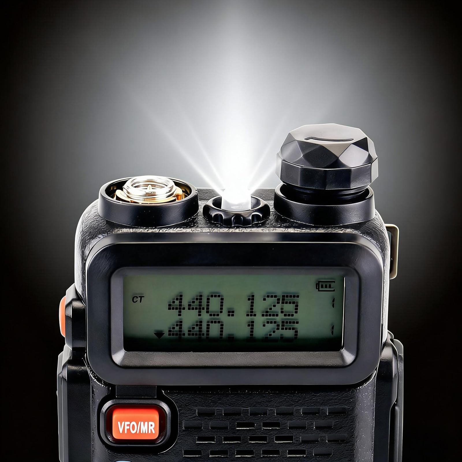 Retevis RT5R Walkie-Talkie, Doppia Banda Radio Ricetrasmittenti Professionali, 128 Canali CTCSS/DCS VOX Torcia LED Allarme di Emergenza, Ricarica Walkie Talkie Ham Amateur Radio，caccia (Nero,1 Pezzo)