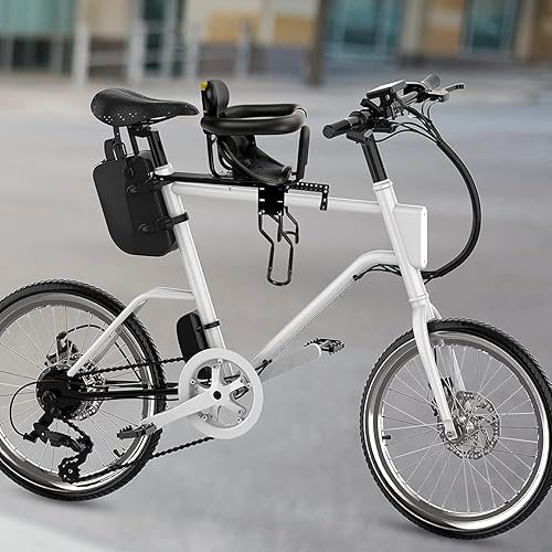 Miniatura 9 de Asiento de bicicleta de bebé, asiento de bicicleta para niños con cinturón de seguridad y pasamanos, compatible con bicicleta de adulto