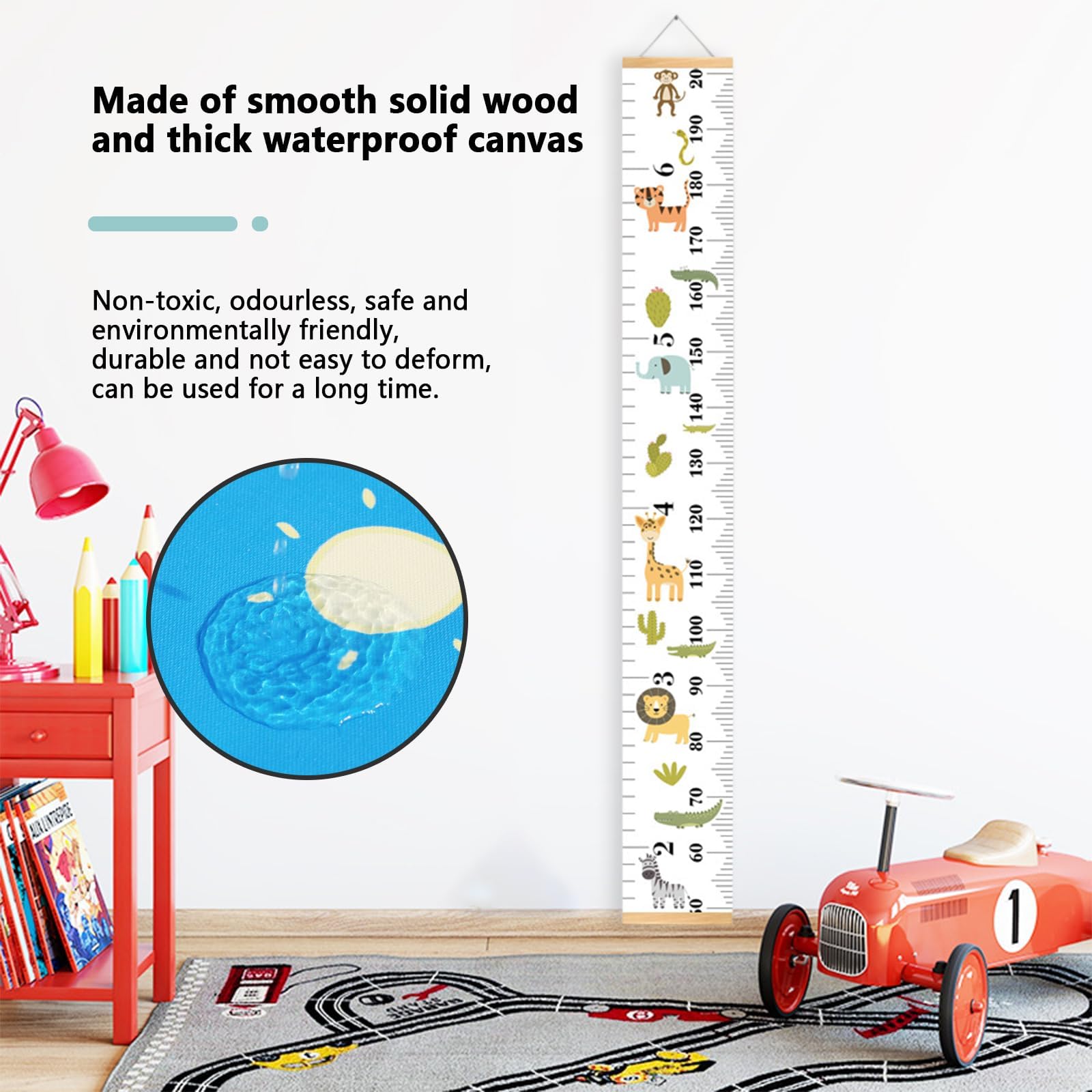 Toise Murale,Diagramme Taille Enfants, Mesure Enfant Mural, Bébé Toise Murale à Suspendre Règle, pour Fille Garçon Hauteur de Mesure pour Suivre l'Évolution Bébé jusqu'à 15 ans