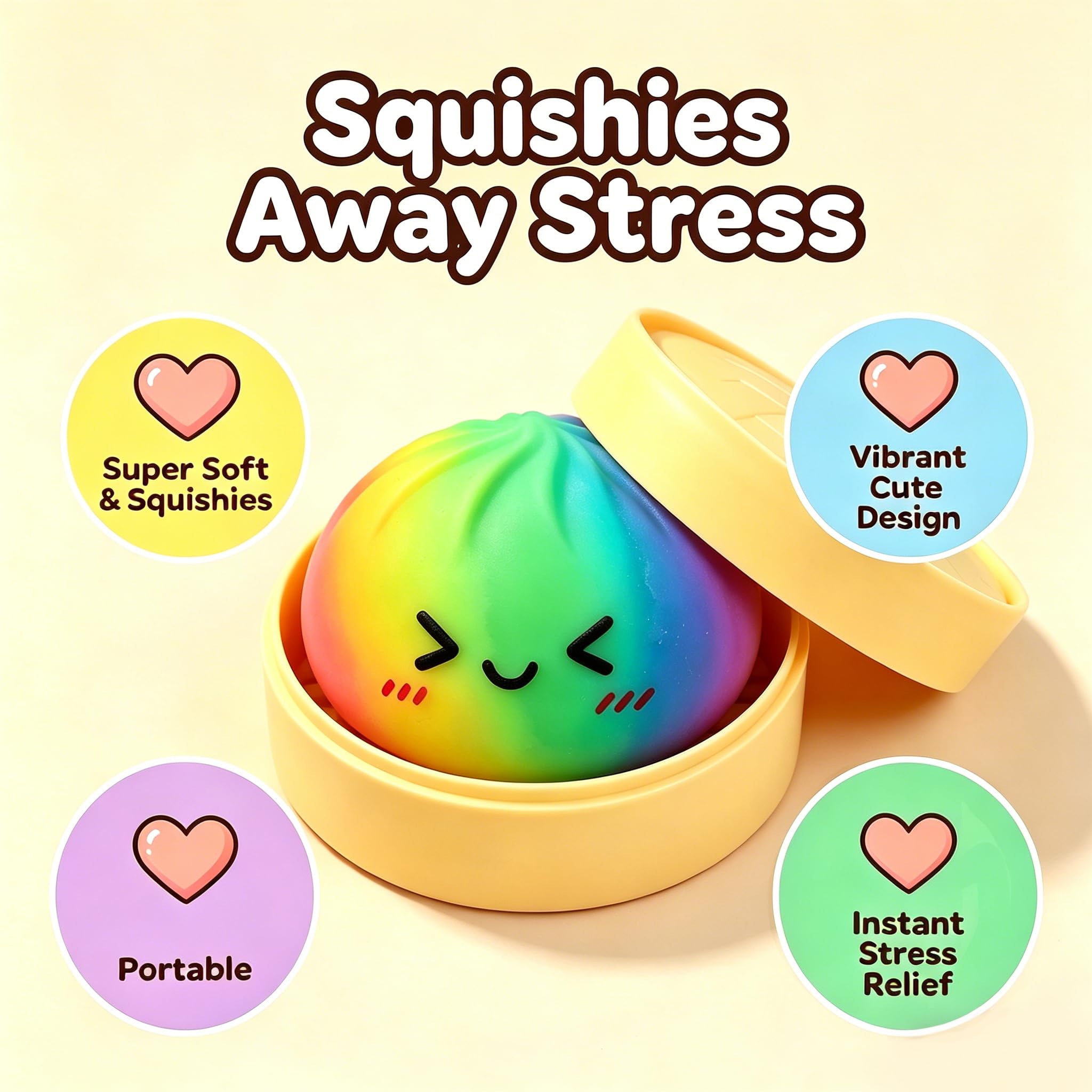 Colorful Dumpling Squishies New Mystery Glitter Squishies Dumpling with Box Stress Relief Balls Sensory Toys Desk Squeeze Toys Gift — view 4