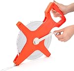 Coloch Open Reel Fiberglass Tape Measure, 330 Feet/100 Meters Yard Measuring Tape Dual Sided Reel Tape with Inch/Metric Scale Retractable Long Tape Measure for Engineer, Yard, Field,Christmas Gift